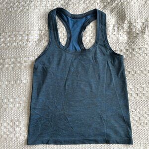 Lululemon Swiftly Tech Racerback Tank Race Length size 4 Bluebell/Grey